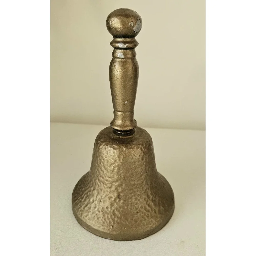 Antique Large Metal School Bell Hand Ringer
